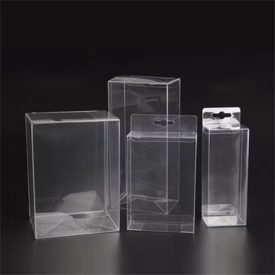 Beauty Cosmetic Powder Puff Custom De Plastic Clear RPET Pet Packaging Box with Hanger
